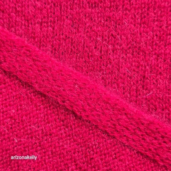 Knit Cashmere Scarf/Wrap Red - Picture 10 of 15